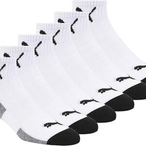 NEW! PUMA Men's 6 Pack Quarter Crew Socks